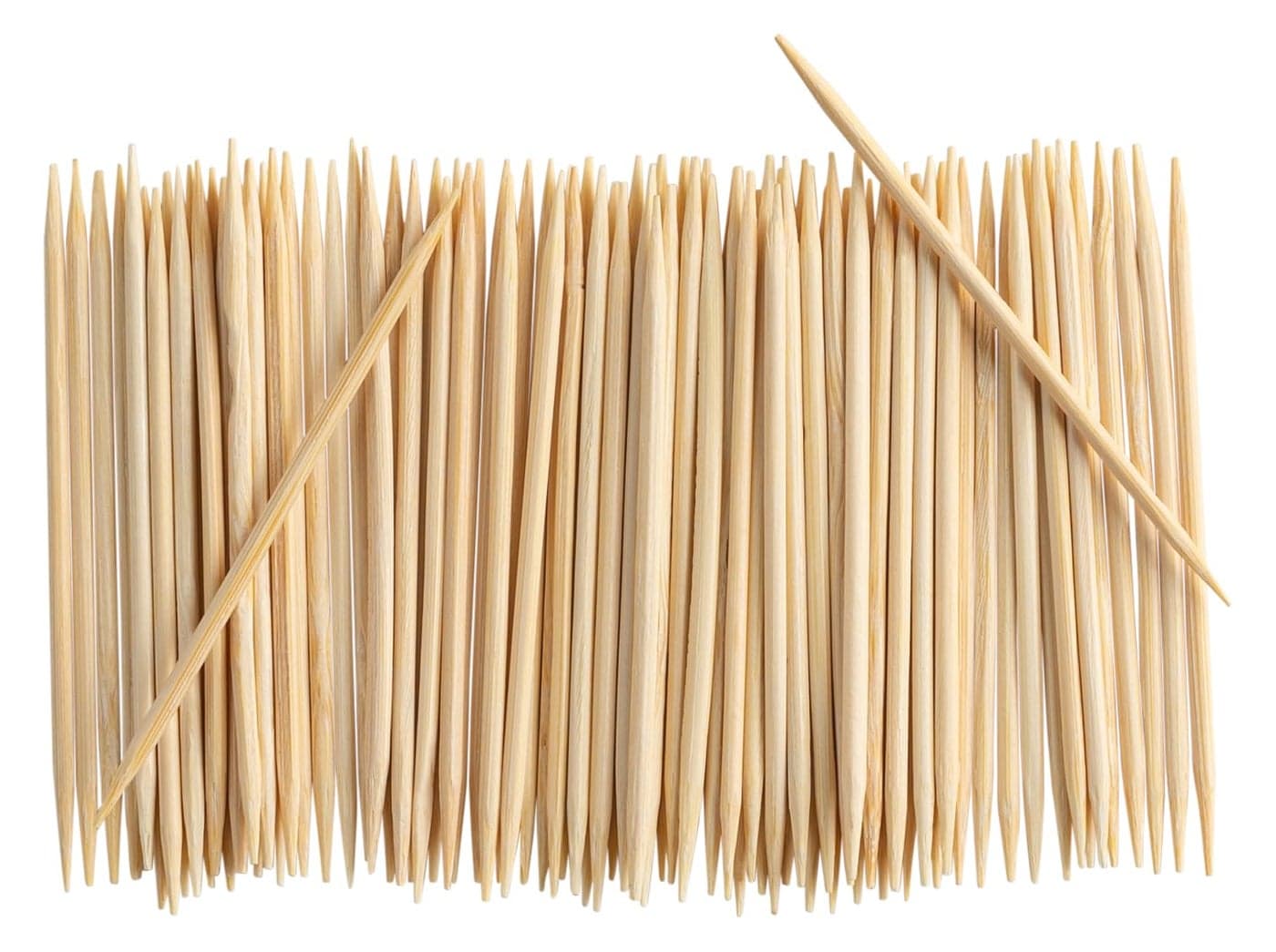 GUSTO 2000 Count Bamboo Wooden Toothpicks Wood Round DoublePoints Teeth Tooth Picks Fomerly Comfy Package