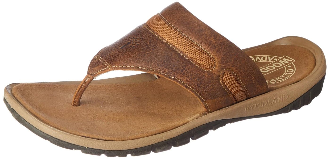Woodland Men's Camel Leather Slipper-9 UK (43 EU) (GP 3766120)
