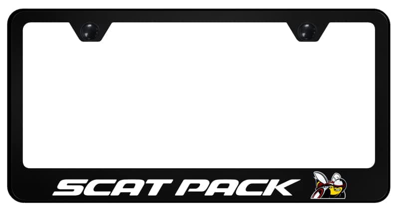 AuTOMOTIVE GOLD INC Officially Licensed UV Printed Logo on Black Polycarbonate License Plate Frame for Scat Pack