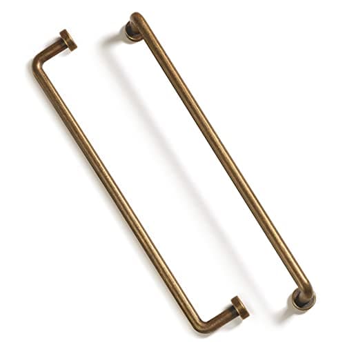 Goo-Ki 6 Pack 7 9/16'' Center to Center Antique Brass Cabinet Bar Pulls Vintage Drawer Handles Closet Classic Retro Home Kitchen Improvement Hardware