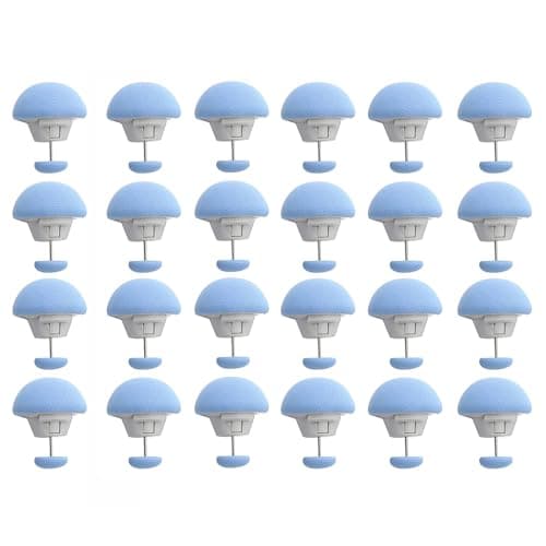 aDai Duvet Pin Duvet Clips | Comforter Clips | Double-Sided Pin Fasteners with Soft Fabric Material | Clips with Long & Short Nails for Duvet Covers, Quilts, Cushions, Curtains | Blue | Pack of 24