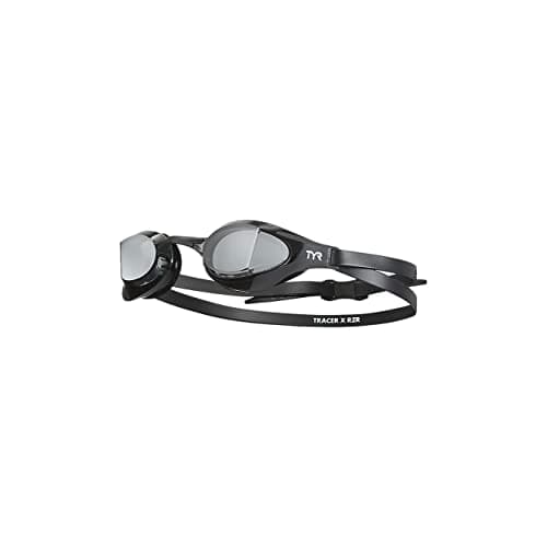 TYR Tracer-X RZR Racing Goggles – Ultra Low Profile Competitive Swim Goggles, Anti Fog, Wide Peripheral Vision, Non-Mirrored, Smoke/Black
