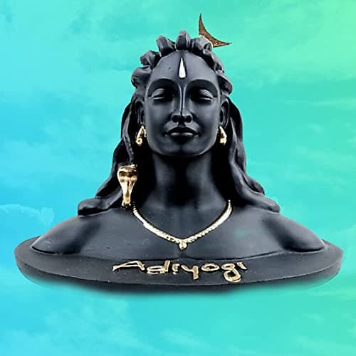 HC VILLA Mini Adiyogi Shiva Idol 4cm | Black Mahadev Murti for Car Dashboard | Lord Shankara Statue for Home Temple, Office, Living Room Dcor & Spiritual Shivratri Gift Showpiece