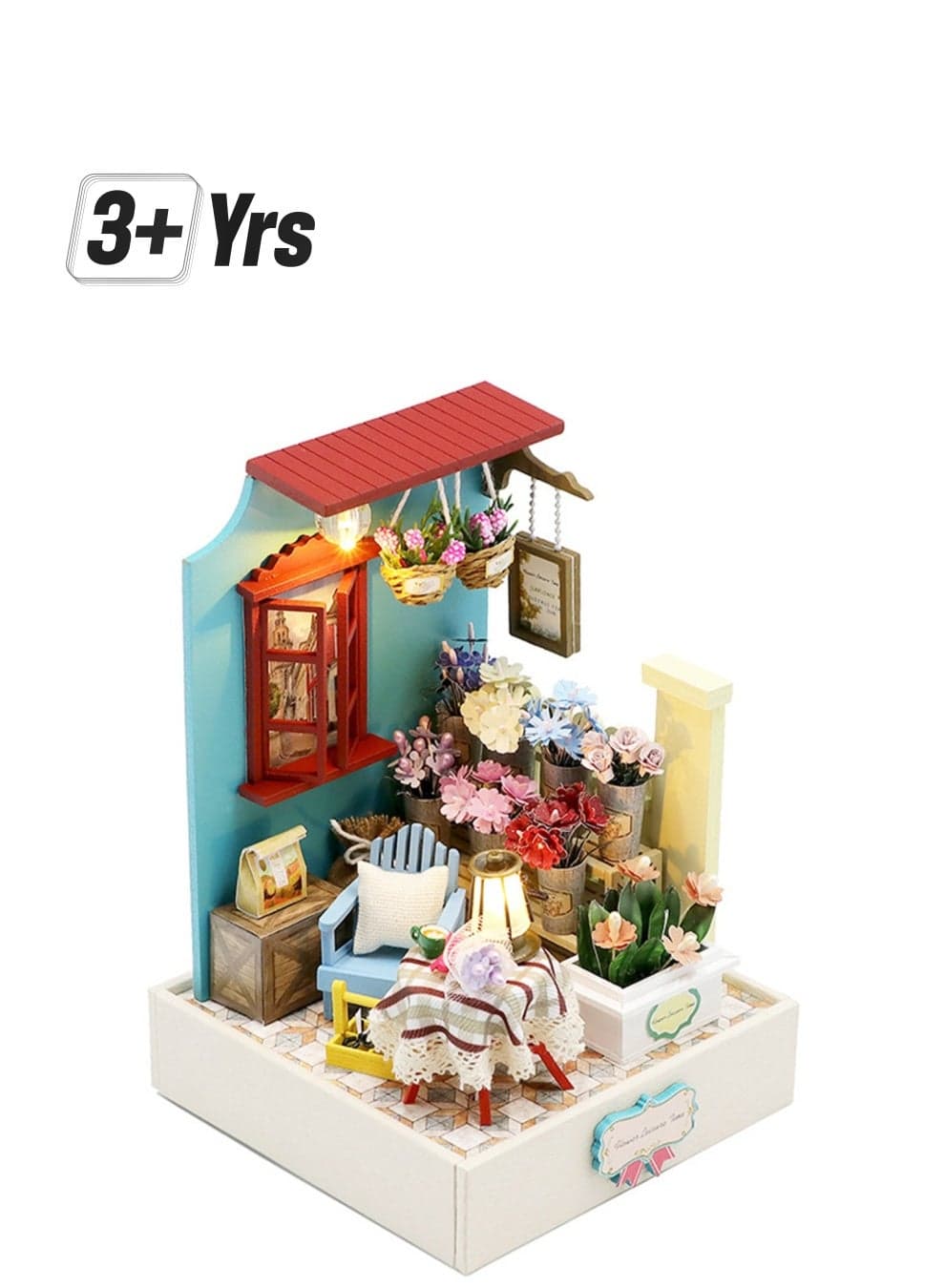 Flower Shop Diy Miniature House Kit Crafts Toys Miniature Handmade Building Model 3d Wooden Puzzle Suitable For Adults And Children