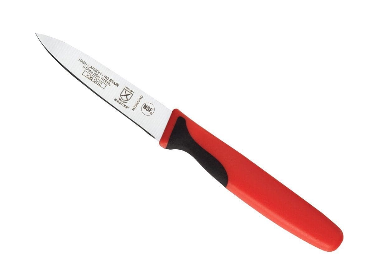 Mercer Culinary Millennia Color Handle Cutlery 3 Slim Paring Knife Red