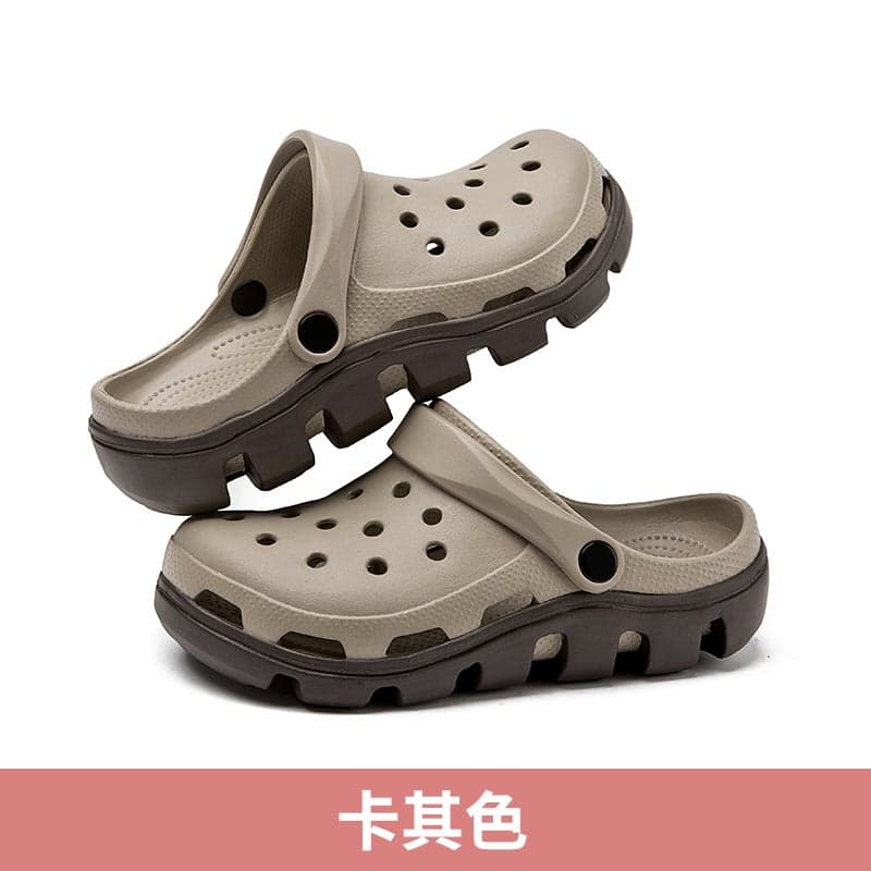 Longing For Life, The Same Style Of Croc Shoes For Men, Summer Outer Wear For Couples, Non-Slip, Anti-Odor Baotou Thick-Soled Beach Sandals For Women