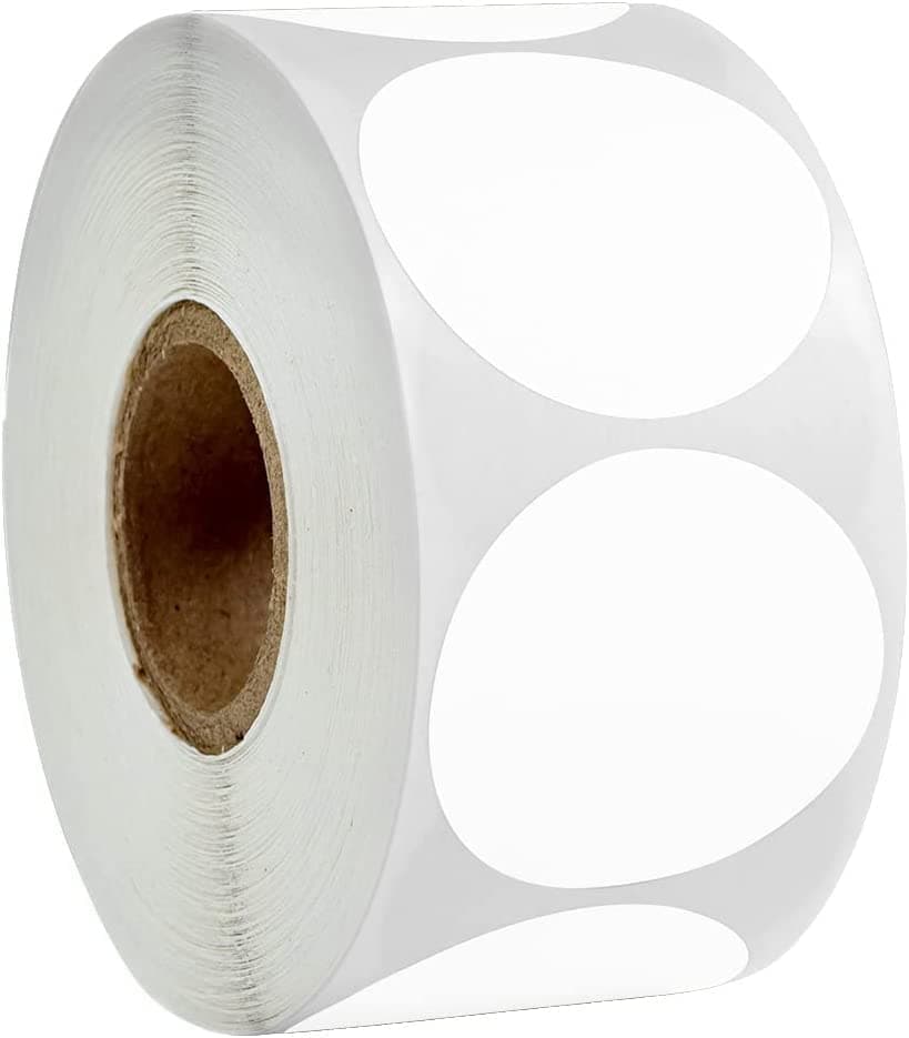 True-Ally 50 mm Chromo Round Circle Dot Barcode Label - 2 inch / 50mm Diameter - 1000/Roll - Self Adhesive Sticker for Printing or Writing Barcoding(Ribbon Required) (1 Roll per Pack (1000 Labels))