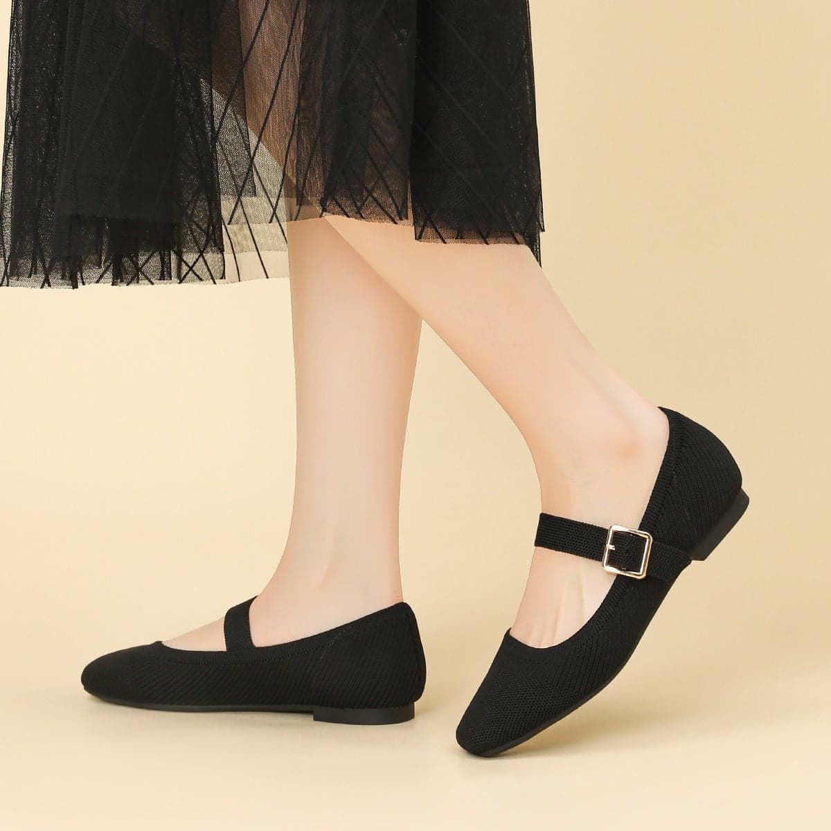 Princess Shoes 2025 Knitted Summer Mixed Belt Fly Knitted Mary Jane Shoes Knitted Shoes Flat Shoes For Women