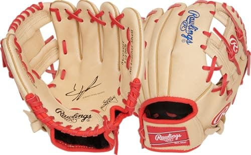 Rawlings | Sure Catch Series Youth Baseball Glove | J. PENA | 9.5' | RHT | Camel/Red