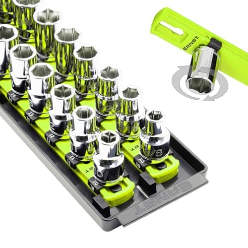 Ernst Manufacturing 8469HV 13Inch Socket Boss Premium 2Rail 12InchDrive Socket Organizer High Visibility Made in the USA