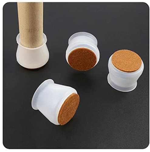QUALIZA Silicone Chair Leg Floor ProtectorsFloor Protectors for ChairsRubber Chair Leg Protectors for Hardwood FloorsChair Leg Caps Chair Leg Covers for Wooden FloorsClear Medium