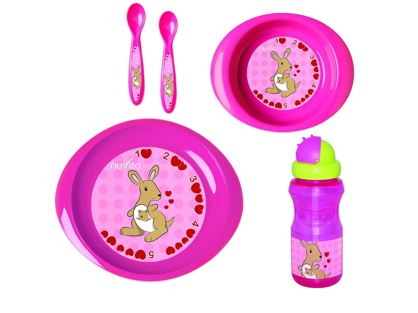 Nuvita 1495 Weaning Set with Trainer Cup (Pink)
