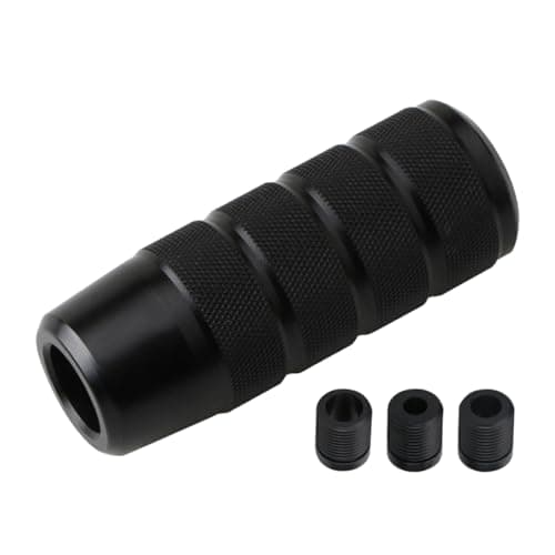 Osilly 95mm374 Car Shifter Knob Aluminum Weighted Automotive Gear Shift Manual knobs Lever with 3 Threaded Adapters M8 M10 M12 x 125 Universal for VehicleBlack