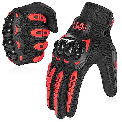 COFIT Motorcycle Gloves Breathable Touchscreen Motorbike Gloves AntiSlip with Good Grip Hard Knuckles Protection for Men Women Motocross BMX ATV MTB Cycling Road Racing Red XL