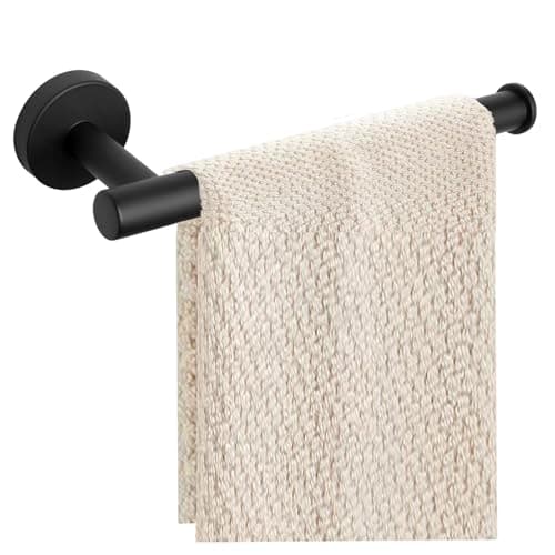 Sotuai Hand Towel Holder 9 Modern Design Towel Ring Thicken SUS 304 Stainless Steel Towel Holder for Bathroom Wall Contemporary Hand Towel Rack Matte Black