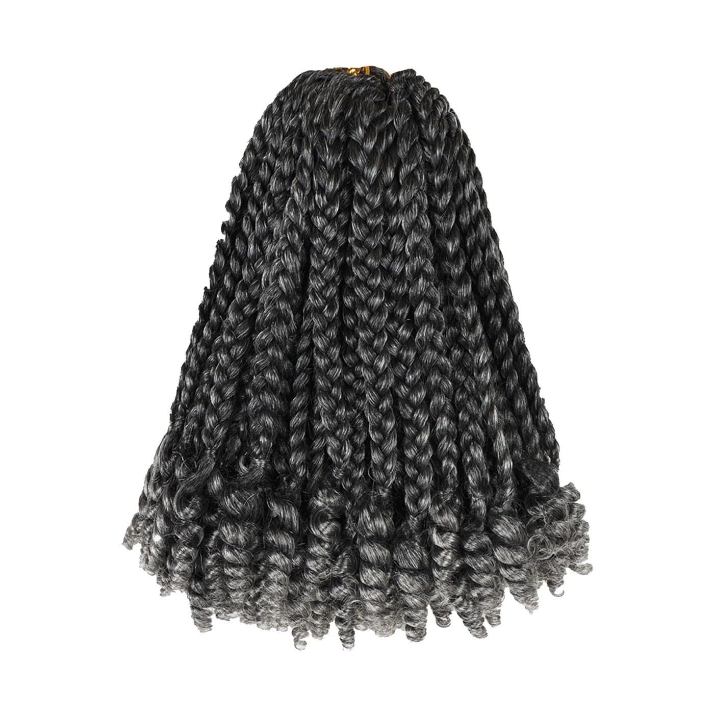 7 Packs 10 Inches Goddess Box Braid Crochet Hair with Toni Curl Ends for Black WomenMother and Baby Kids Ombre Gray Bohemian Box Braids Crochet Hair 105 StrandsT1BGray