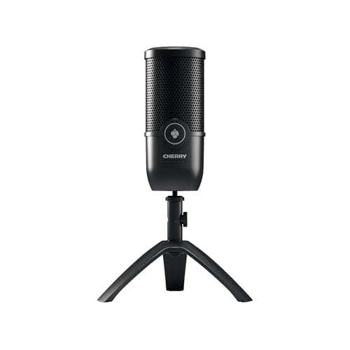 Cherry UM 3.0, USB Microphone for Podcasting, Streaming and Home Office Use, Cardioid Polar Pattern, Headphone Jack, Compatible with PC/Mac/PS4/PS5, Black