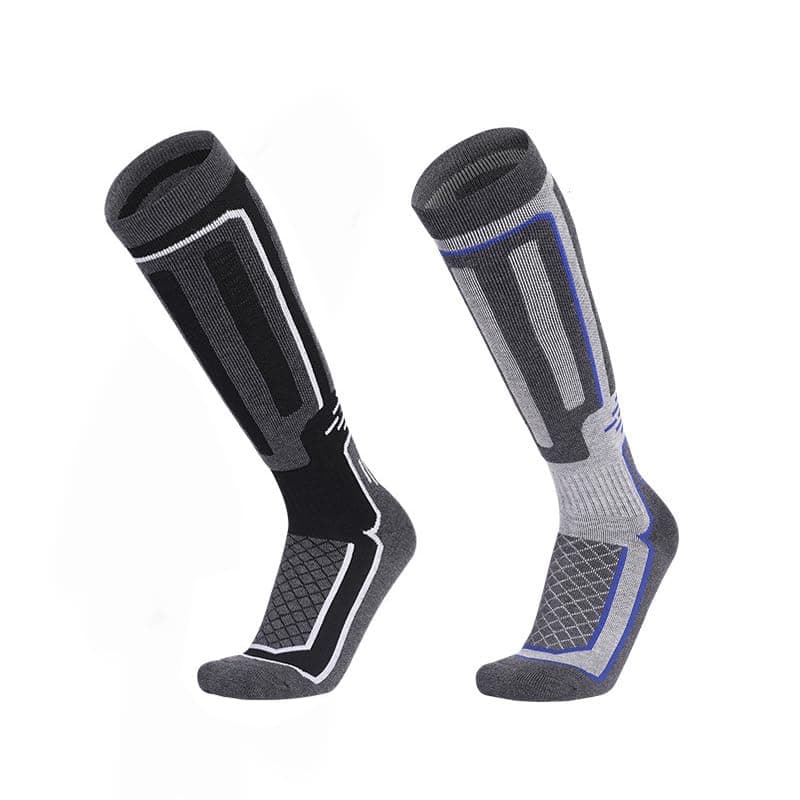 Mens Thermal Ski Socks, Winter Warm Knee High Cycling Sports Socks, Anti Blister Cushioned Snow Boot Socks for Skiing Snowboard Trekking Hiking