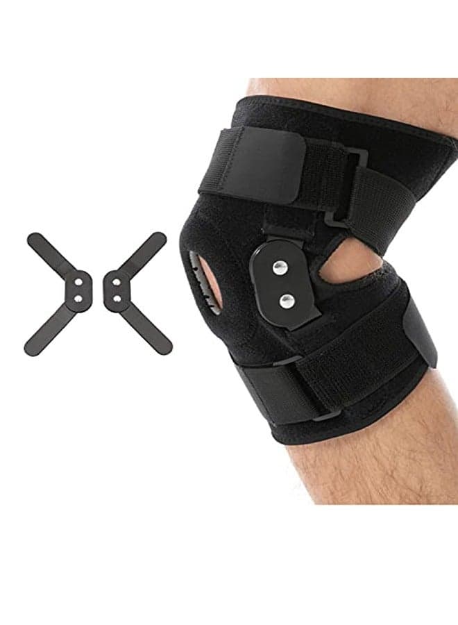 Hinged Knee Brace Support with Adjustable Strap Side Patella Stabilizers Gel Pads for Knee Protection Pain Relief Recovery Aid Patellar Tendon