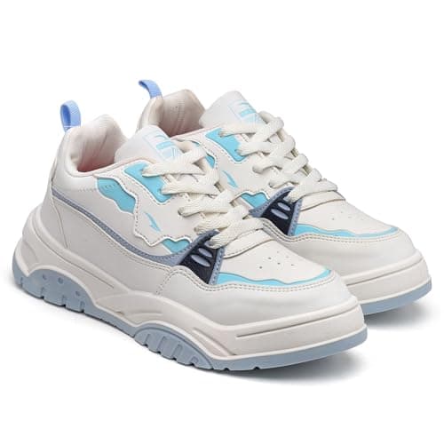 ASIAN Women Nancy-02 Sneakers And Casual Wear Shoes With Laces, Lightweight And Comfortable Shoes For Parties, As Well As Gym And Sports With Stylish Design, White, 7 UK