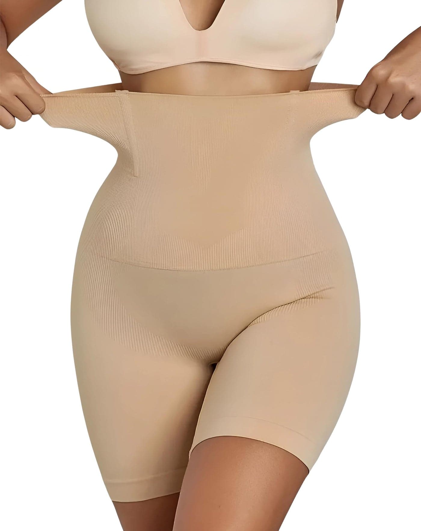 KeepCart Tummy Control Shapewear Shorts for Women Body Shaper High Waisted Shapewear Invisible Under Dress (Waist Size Fits 30-39 Inch) (Free-Size) Skin