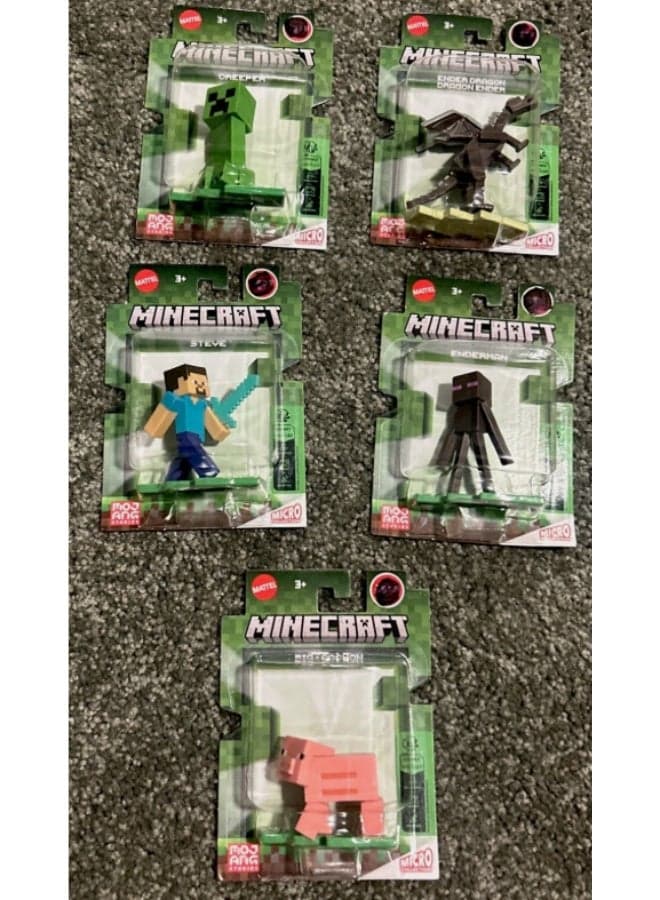Minecraft Micro Collection Assorted Mini Figure Pack – Collectible Game Character Toys