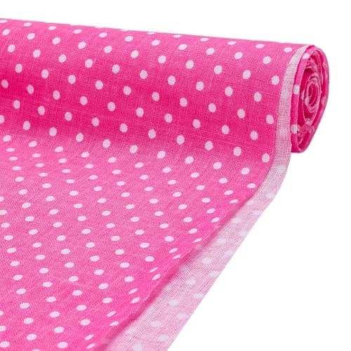 FINGERINSPIRE Mini Polka Dot Fat Quarters Quilting Fabric Bundles 40x62 Inch Hot Pink Cotton Patchwork Fabric Sewing Craft for Handmade Craft Making Supplies Clothing Accessories