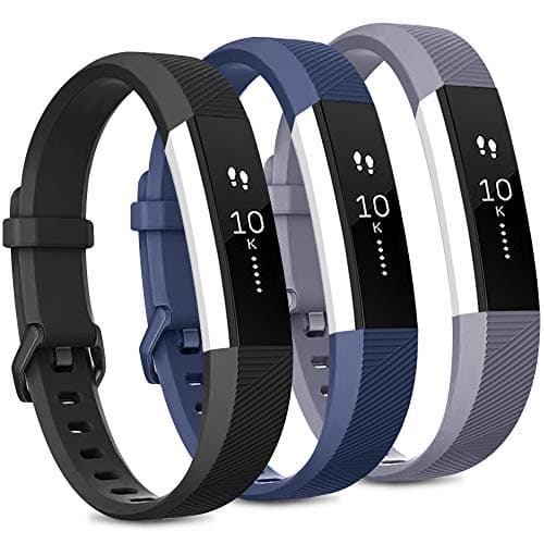 Pack 3 Replacement Band Compatible for Fitbit Alta/Fitbit Alta HR Bands, Adjustable Replacement Soft Silicone Sport Bands for Woman and men