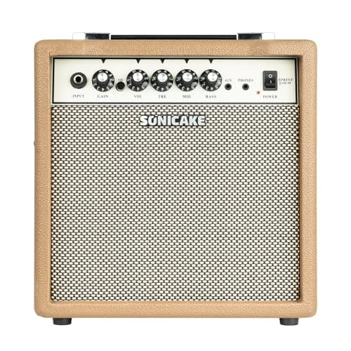 SONICAKE Sprint QAM-15 15W Electric Guitar Amplifier, Portable Combo Amp with AUX Input Headphone Output, Dual-Channel and 3-Band EQ, All-in-one Speaker for Practice