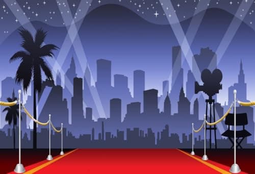 AOFOTO 6x4ft Red Carpet Backdrop Movie Night Stage Lighting Photography Background Celebrity Event Party Premiere Banner Photo Studio Props Kid Adult Artistic Portrait Activity Decoration Wallpaper