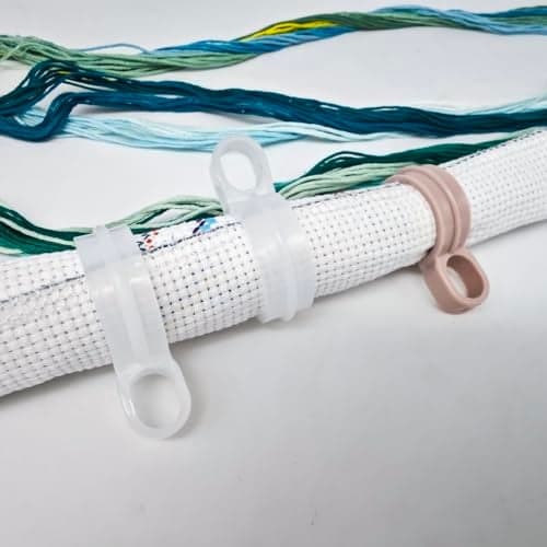 15PCS CrossStitch Roll Fabric Holder Embroidery Fabric Clip Colored Needlework Supplies 3 Sizes