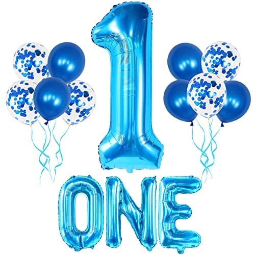 KatchOn Blue 1 Balloon for First Birthday Pack of 12 Blue Number 1 Balloons Blue One Balloon For 1st Happy Birthday Decorations One Year Old Balloons For Bday Party Decorations