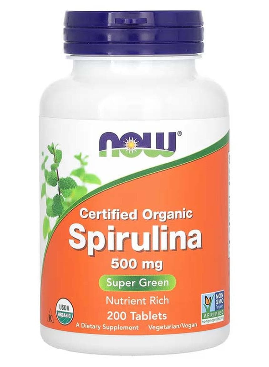 NOW Foods, Certified Organic Spirulina, 500 mg, 200 Tablets