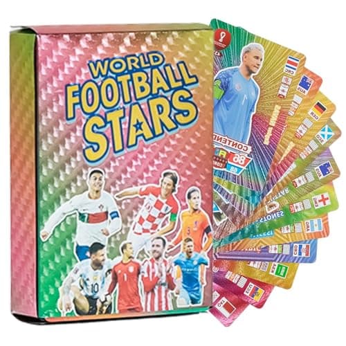 PN AVAN Football Card Set Waterproof Plastic Card Rainbow 55 Card (Rainbow Colour)