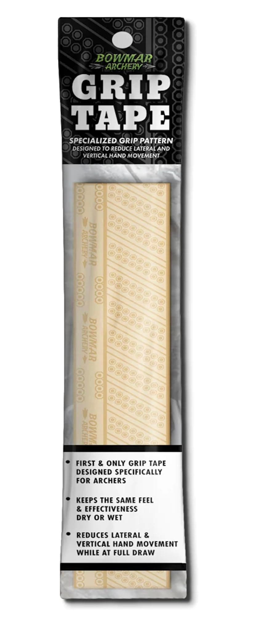 Bowmar Archery Grip Tape, Designed for Archers, Self-Adhering, Effective in Dry or Wet Conditions, Comfortable, Tacky, Easy to Install (Tan)