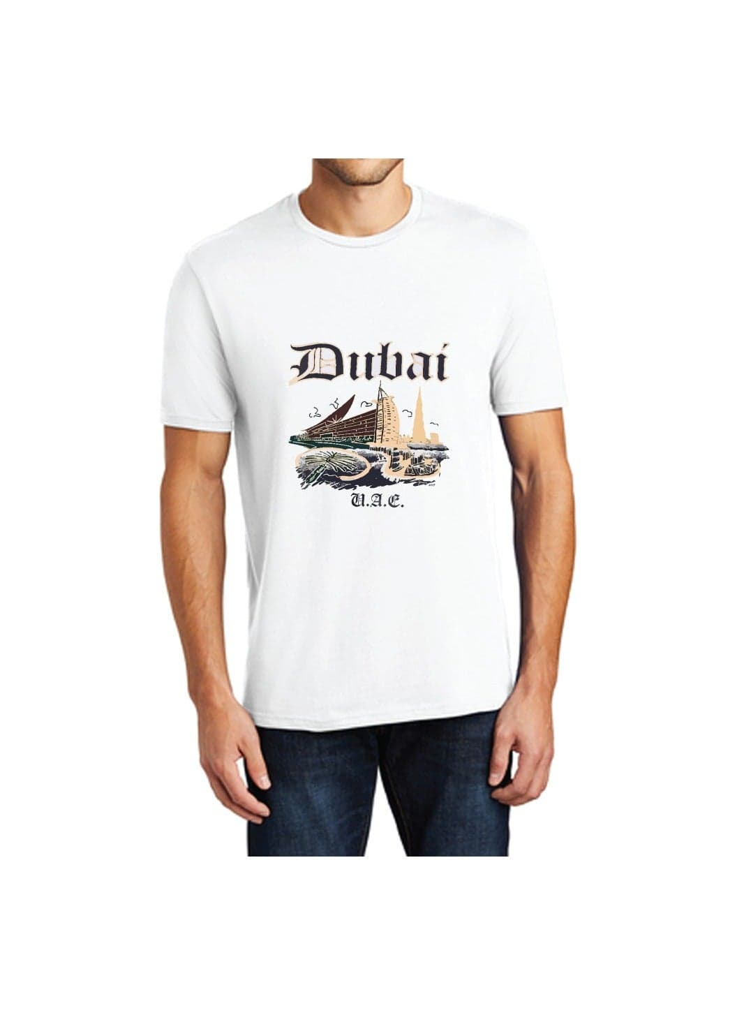 Dubai Design Printed Souvenir T-Shirt for Men