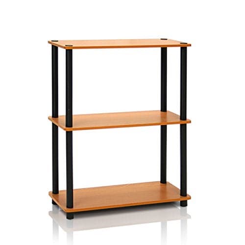 Furinno TurnNTube 3Tier Compact Multipurpose Shelf Display Rack Light Cherry