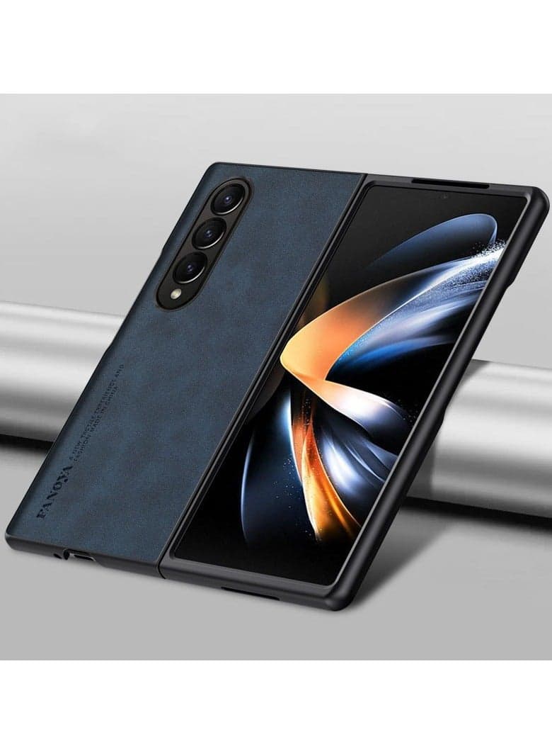 Compatible with Galaxy Z Fold 6 2024 Case Premium PU Leather Texture Phone Case for Z Fold 6 Silicone Protective Shell Cover