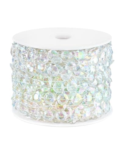 49FT Acrylic Crystal Garland Iridescent Shimmer DiamondShaped Crystal Bead Strands DIY Crystal Beads String Roll for Christmas Tree Wedding Decorations Party Decorations Beaded Curtain Crafting
