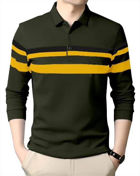 AUSK Men's Polo T-Shirt || Tshirt for Men Polo||Full Sleeves t Shirt for Mens Green
