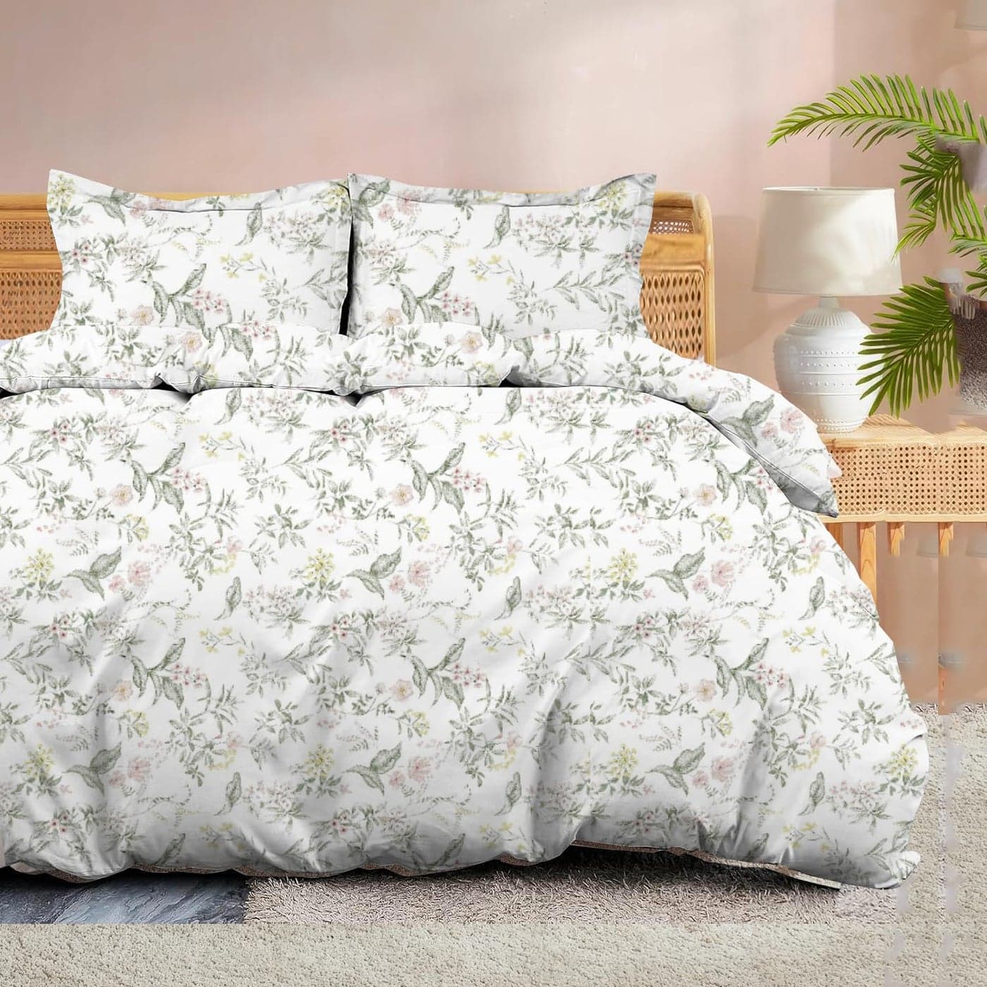 100 Microfiber 1 Piece Duvet Cover Zipper Closure Soft Breathable for Comfortable Sleep Wrinkle Free DuvetQuiltRazaiComforter Cover Morning Petals Single