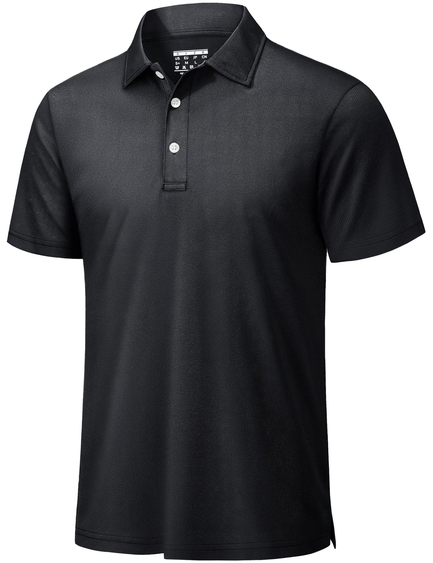 TACVASEN Mens Golf Shirt Dry Fit Mens Polo Shirts Short Sleeve Performance Golf Polos for Men with Collar Work Shirts Black, 2XL