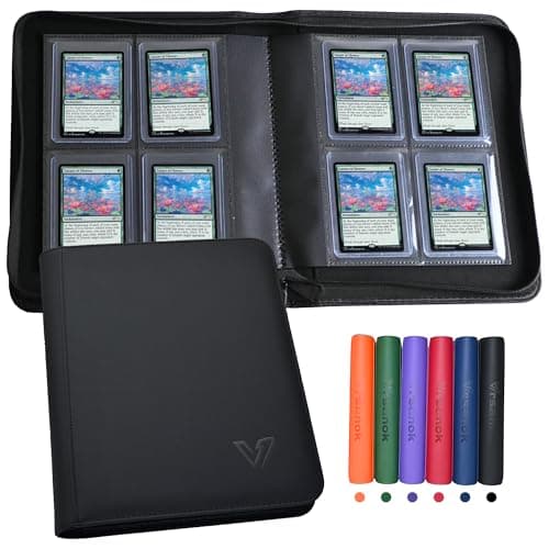 Vrsanok Toploader Binder 4 PocketHolds 128 Top LoadersTop Loader Binder 4 Pocket for 3 x 4Rigid CardsDouble Sided Card Binder Abulm in 3x4Toploaders for Trading Cards