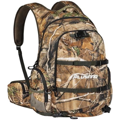PLUSINNO Hunting Backpack for Hunting Essentials 45L Waterproof Hunting Gear with Rain Cover Padded Scabbard Carry System For Deer Hunt Accessories Hunt Gift For Men