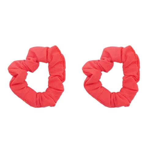 Set of 2 Solid Scrunchies (Coral)