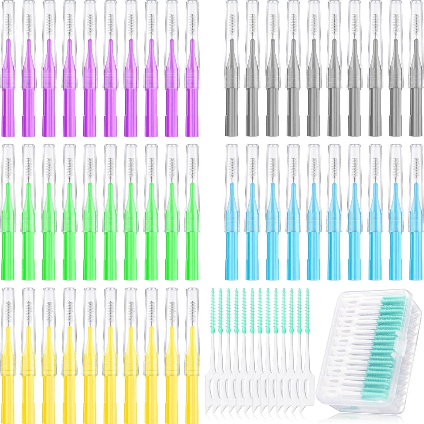 Zopeal 250 Pieces Braces Flossers Interdental Brush for Cleaner Tooth Toothpick Dental Teeth Flossing Picks Head Oral Dental Hygiene Cleaning Tool Soft Cleaners