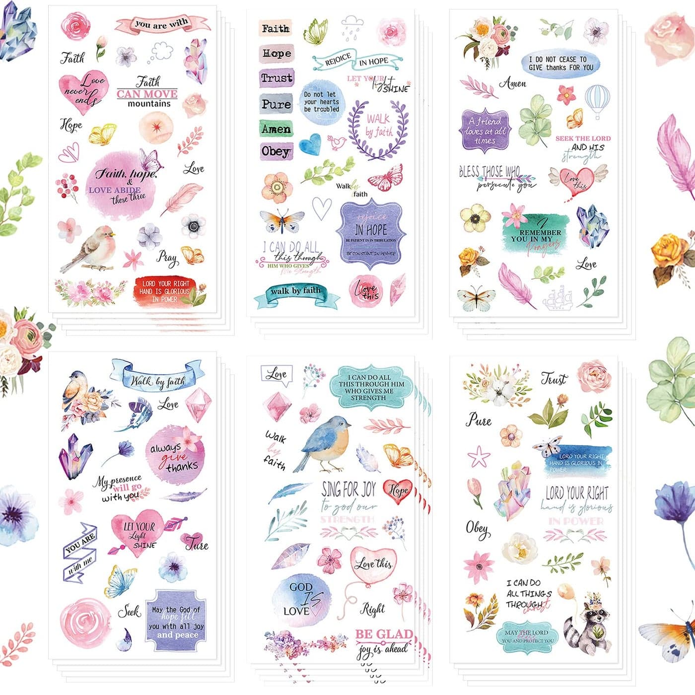 30 Sheets Bible Verse Stickers for Journaling Christian Scrapbook Stickers Inspirational Scripture Faith Seal Crafts DecalsStylish Style