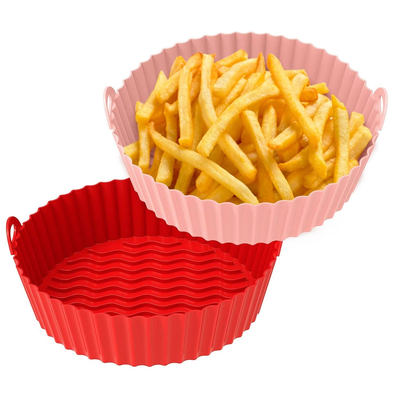 NIRDAMBHAY Pack of 8 Silicone Air Fryer Liner 75inch Reusable Air Fryer Silicone Basket Heat Resistant Easy Cleaning Air fryers Silicone Pot Round
