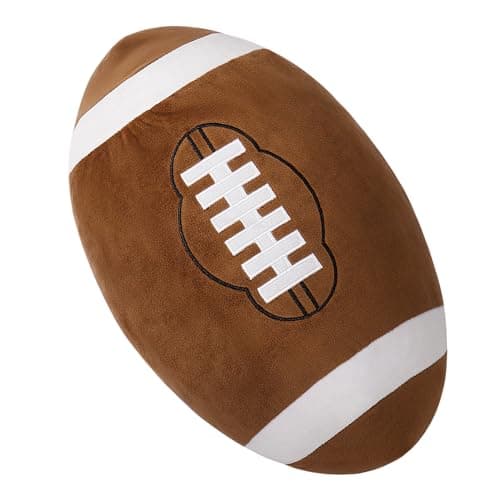 OurHonor Football Plush 18 Soft Football Stuffed Throw Pillow Fluffy Cute 3D Stuffed Ball Indoor Outdoor Plushies Decoration Games Sports Toy Gifts for Boys and Girls