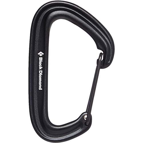 BLACK DIAMOND LiteWire Carabiner | Lightweight Hot-Forged Wiregate | Durable Aluminum Build | Smooth Clipping for Trad & Sport Rock Climbing | Black